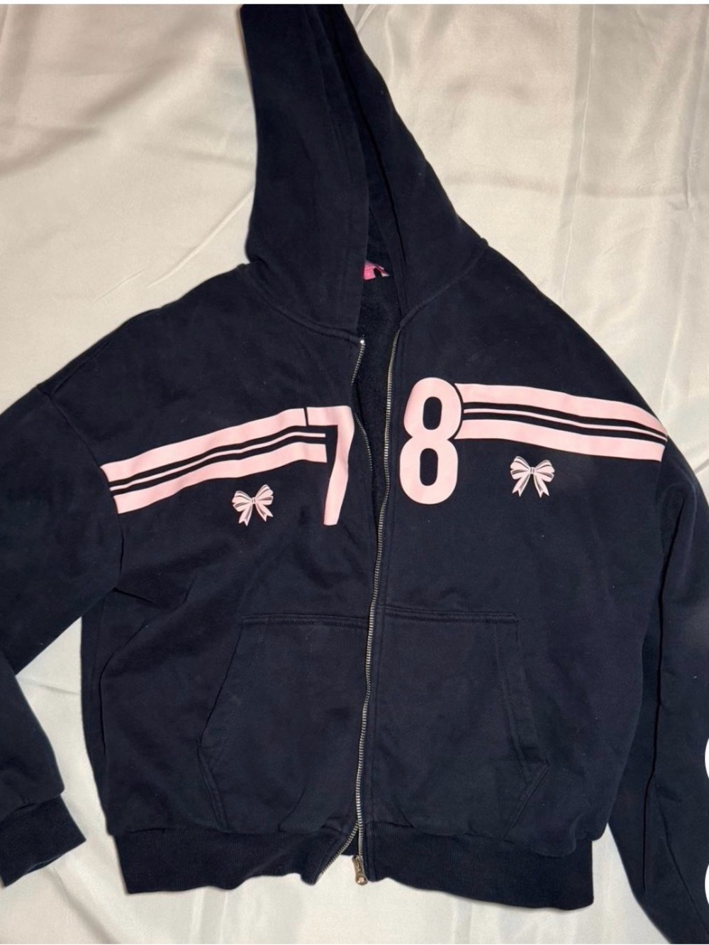 Edikted matching sweat set with Pink Stripes & Number 78